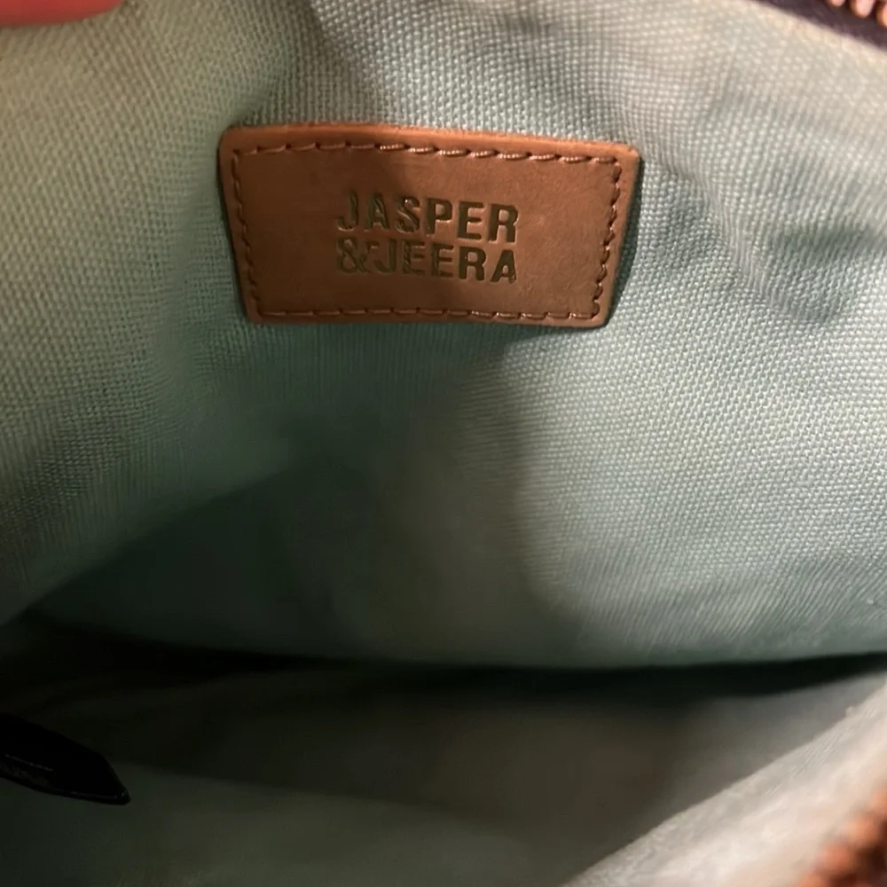 Anthropologie Jasper and Jeera Large Navy / Multi / Gold Boho Zipper Bag Case